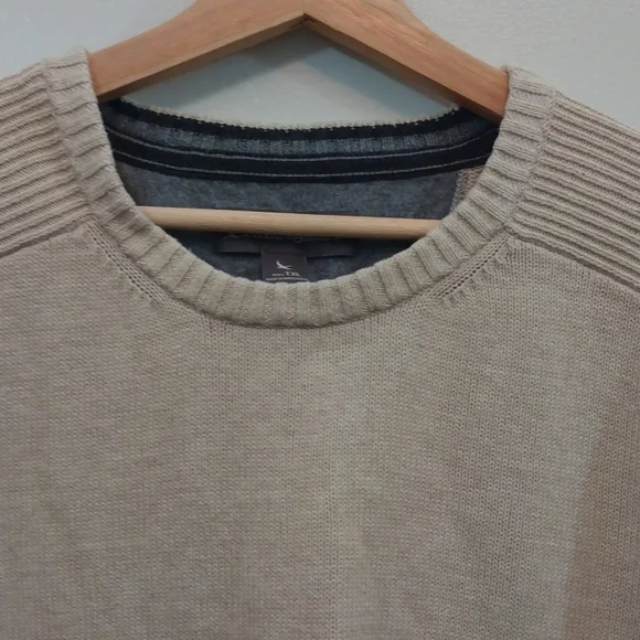 Eddie Bauer TXL Beige/Cream Cotton Crewneck Sweater - Picture 5 of 11